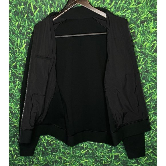 Lululemon Sojourn Track Jacket Large Black Full Zip Stretch Softshell Warpstreme - Picture 5 of 7